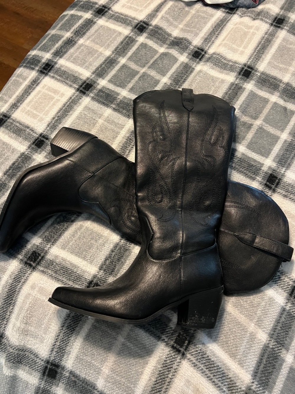 Black Women's Western Mid-Calf Boots